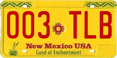 NM license plate 003TLB