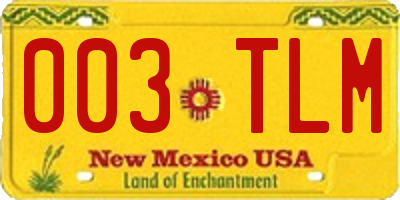 NM license plate 003TLM
