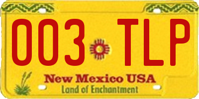 NM license plate 003TLP