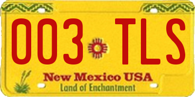 NM license plate 003TLS