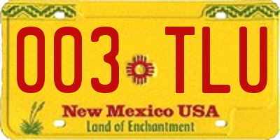NM license plate 003TLU