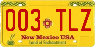 NM license plate 003TLZ
