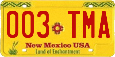 NM license plate 003TMA