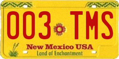 NM license plate 003TMS