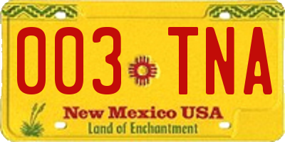 NM license plate 003TNA