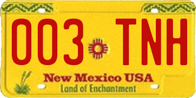 NM license plate 003TNH