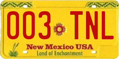 NM license plate 003TNL