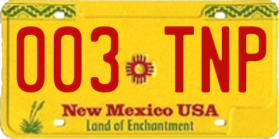 NM license plate 003TNP