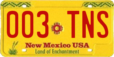 NM license plate 003TNS