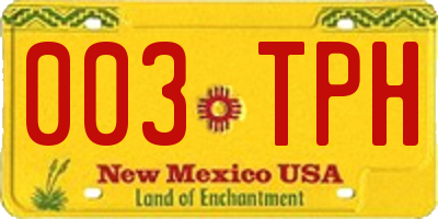 NM license plate 003TPH