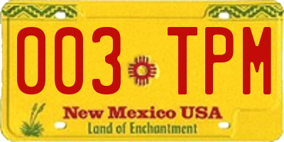 NM license plate 003TPM
