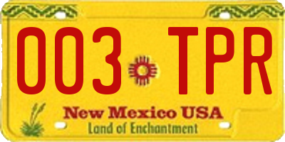 NM license plate 003TPR