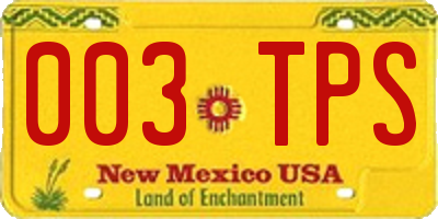 NM license plate 003TPS