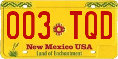 NM license plate 003TQD