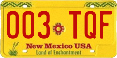 NM license plate 003TQF