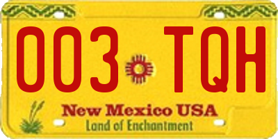 NM license plate 003TQH