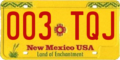 NM license plate 003TQJ