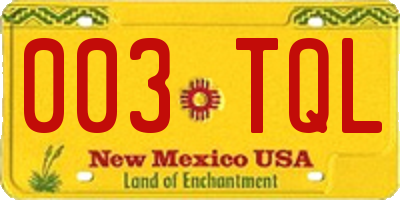 NM license plate 003TQL