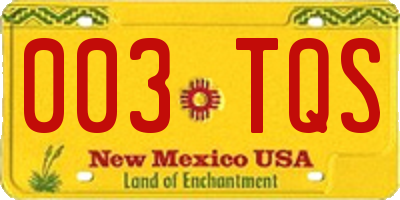 NM license plate 003TQS