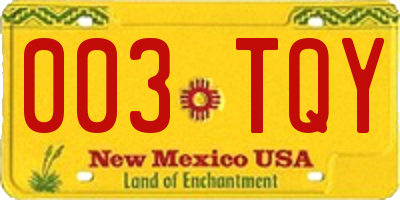 NM license plate 003TQY