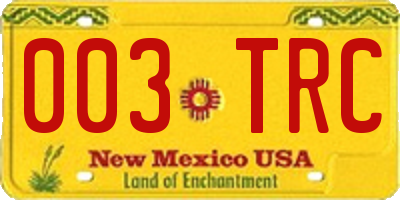 NM license plate 003TRC