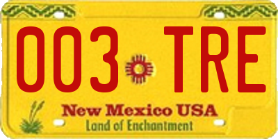 NM license plate 003TRE