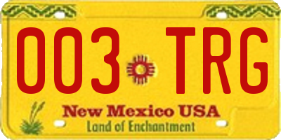 NM license plate 003TRG