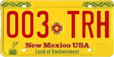 NM license plate 003TRH