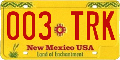 NM license plate 003TRK
