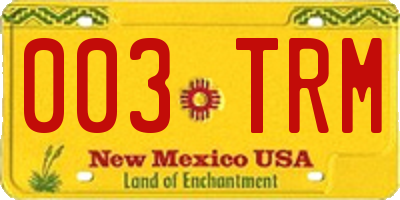 NM license plate 003TRM