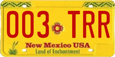 NM license plate 003TRR