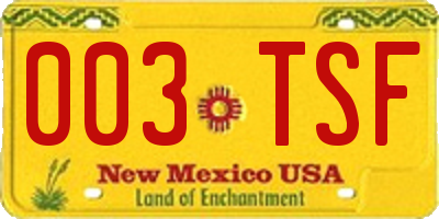 NM license plate 003TSF