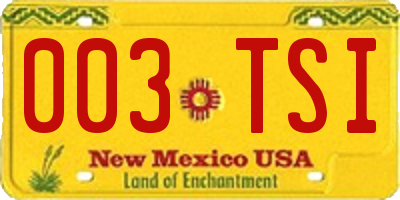 NM license plate 003TSI