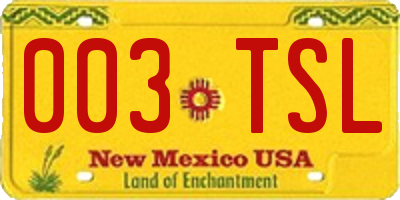 NM license plate 003TSL