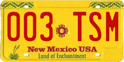 NM license plate 003TSM