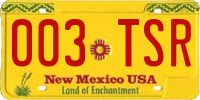 NM license plate 003TSR