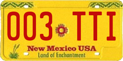NM license plate 003TTI