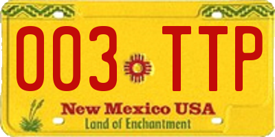 NM license plate 003TTP
