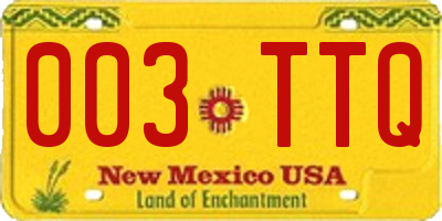 NM license plate 003TTQ