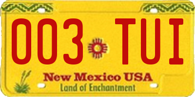 NM license plate 003TUI