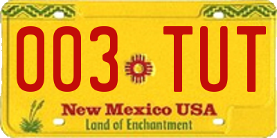 NM license plate 003TUT