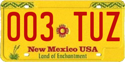NM license plate 003TUZ