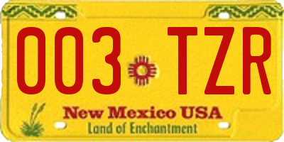 NM license plate 003TZR