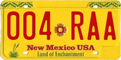 NM license plate 004RAA