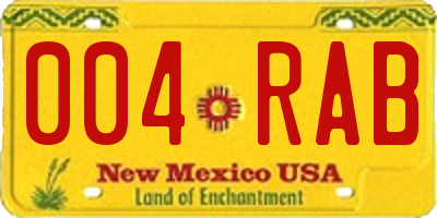 NM license plate 004RAB