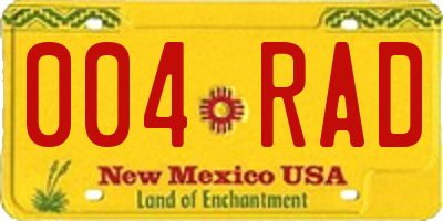 NM license plate 004RAD