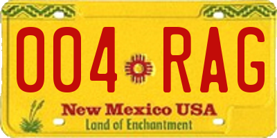 NM license plate 004RAG