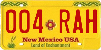 NM license plate 004RAH