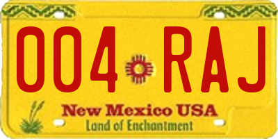 NM license plate 004RAJ