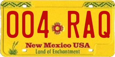 NM license plate 004RAQ